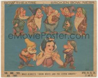 4b1269 SNOW WHITE & THE SEVEN DWARFS herald 1937 color art portrait of all the title characters!