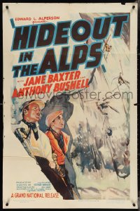 4b0969 HIDEOUT IN THE ALPS 1sh 1937 Jane Baxter, Anthony Bushell, cool skiing disaster art!