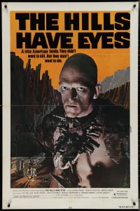4b0970 HILLS HAVE EYES 1sh 1978 Wes Craven, classic creepy image of sub-human Michael Berryman!
