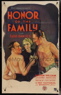 4b0971 HONOR OF THE FAMILY 25x39 1sh 1931 Daniels between fighting Warren William & Mowbray, rare!