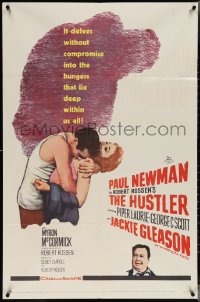 4b0974 HUSTLER 1sh 1961 pool pros Paul Newman & Jackie Gleason, plus sexy Piper Laurie!