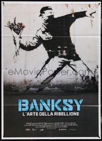 4b0013 BANKSY & THE RISE OF OUTLAW ART Italian 1p 2020 great art of rioter throwing flowers!