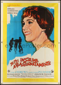 4b0288 SOUND OF MUSIC yellow style Italian 2p 1965 smiling Julie Andrews by Enzo Nistri!