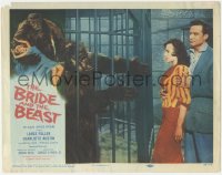 4b0511 BRIDE & THE BEAST LC 1958 Ed Wood, c/u of Lance Fuller & Charlotte Austin by ape in cage!
