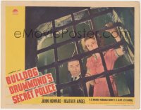 4b0515 BULLDOG DRUMMOND'S SECRET POLICE LC 1939 Leo G. Carroll & Heather Angel behind metal grate!