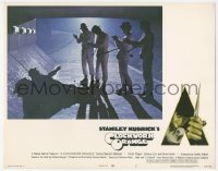 4b0524 CLOCKWORK ORANGE unrated LC #7 1972 Kubrick classic, Malcolm McDowell & droogs under bridge!