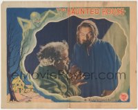 4b0567 HAUNTED HOUSE LC 1928 c/u of Mad Doctor Montagu Love, great border art of ghost, ultra rare!