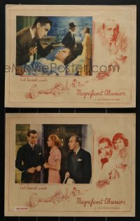 4b0786 MAGNIFICENT OBSESSION 2 LCs 1935 Robert Taylor w/ Irene Dunne, Betty Furness & Butterworth!