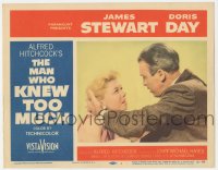 4b0594 MAN WHO KNEW TOO MUCH LC #1 1956 Alfred Hitchcock, husband & wife Jimmy Stewart & Doris Day!