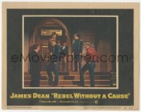 4b0629 REBEL WITHOUT A CAUSE LC #6 1955 James Dean, Hopper, Grinnage & Mazzola at police station!