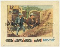 4b0637 RIO BRAVO LC #3 1959 John Wayne & Walter Brennan as Stumpy in dynamite scene, Howard Hawks