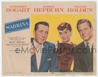 4b0638 SABRINA LC #1 1954 best portrait of Humphrey Bogart, Audrey Hepburn and William Holden!