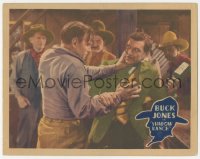 4b0647 SHADOW RANCH LC 1930 close up of Buck Jones at bar fighting bad guy, who doesn't fight fair!