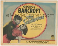 4b0477 SHOWDOWN TC 1928 romantic c/u of Evelyn Brent & tough George Bancroft, ultra rare!