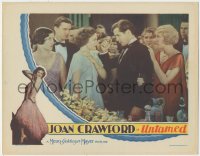 4b0682 UNTAMED linen LC 1929 young Joan Crawford glares at drunk Robert Montgomery at party, very rare!