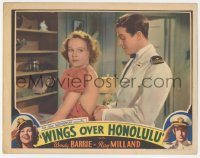 4b0693 WINGS OVER HONOLULU LC 1937 Ray Milland in dress uniform helps Wendy Barrie zip her dress!