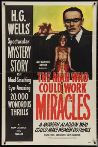 4b1020 MAN WHO COULD WORK MIRACLES 1sh R1947 H.G. Wells, a modern Aladdin who made women do things!