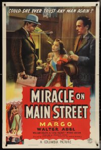 4b1031 MIRACLE ON MAIN STREET 1sh 1939 William Collier, could sexy Margo ever trust a man again?