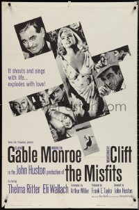 4b1033 MISFITS 1sh 1961 sexy Marilyn Monroe, Clark Gable, Montgomery Clift, John Huston!