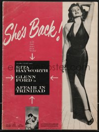 4b0144 AFFAIR IN TRINIDAD pressbook 1952 many images of sexy Rita Hayworth in low-cut dress, rare!
