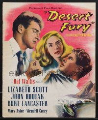 4b0148 DESERT FURY pressbook 1947 Burt Lancaster & John Hodiak both want Lizabeth Scott, film noir!