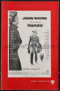 4b0150 HONDO pressbook 1953 John Wayne was a stranger to all but the surly dog at his side, rare!