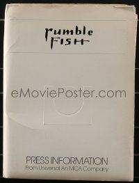 4b0274 RUMBLE FISH presskit w/ 14 stills 1983 Francis Ford Coppola, Matt Dillon, Mickey Rourke, rare!