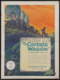 4b0183 COVERED WAGON souvenir program book 1923 great Hibbiker art of pioneers on The Oregon Trail!