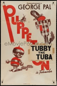 4b1094 PUPPETOON 1sh 1944 George Pal stop-motion wooden hand puppet short, Tubby the Tuba!