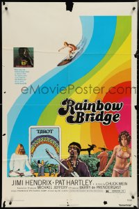4b1100 RAINBOW BRIDGE 1sh 1972 Jimi Hendrix, wild psychedelic surfing & tarot card image!