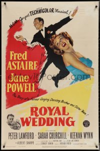 4b1112 ROYAL WEDDING 1sh 1951 great image of dancing Fred Astaire & sexy Jane Powell!
