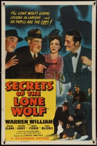 4b1121 SECRETS OF THE LONE WOLF 1sh 1941 Warren William gives lessons in larceny to his cop pupils!