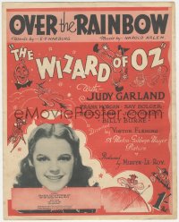 4b0225 WIZARD OF OZ English sheet music 1939 Over the Rainbow, most classic song from the movie!
