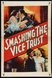 4b1144 SMASHING THE VICE TRUST 1sh 1937 the story of New York's infamous Lucky Luciano, great art!