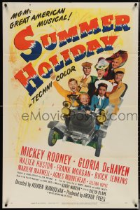 4b1163 SUMMER HOLIDAY 1sh 1947 Mickey Rooney, Butch Jenkins, Frank Morgan & family in car!