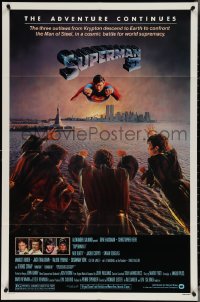 4b1170 SUPERMAN II studio style 1sh 1981 Christopher Reeve, Terence Stamp, great image of villains!