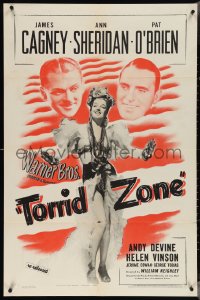 4b1200 TORRID ZONE 1sh R1942 sexy Ann Sheridan with James Cagney & Pat O'Brien!