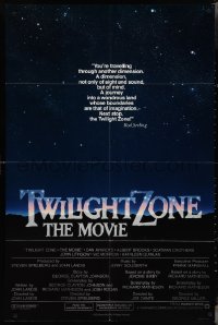 4b1205 TWILIGHT ZONE int'l 1sh 1983 Spielberg, classic text from Rod Serling TV series by John Alvin