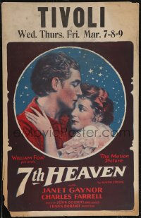 4b0119 7TH HEAVEN WC 1927 great art of Janet Gaynor & Charles Farrell, Frank Borzage won the Oscar!
