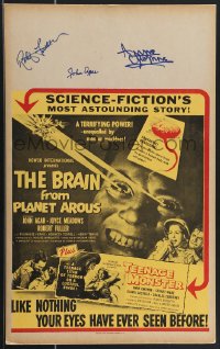 4b0060 BRAIN FROM PLANET AROUS/TEENAGE MONSTER signed Benton WC 1957 by John Agar, Fuller AND Gwynne!