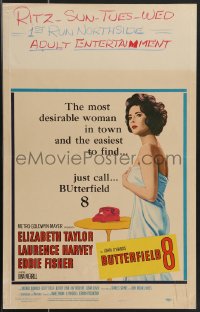 4b0062 BUTTERFIELD 8 WC 1960 callgirl Elizabeth Taylor is the most desirable and easiest to find!