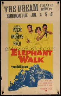 4b0072 ELEPHANT WALK WC 1954 sexy Elizabeth Taylor between Dana Andrews & Peter Finch in India!