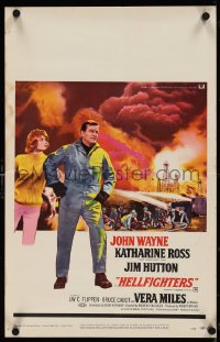 4b0081 HELLFIGHTERS WC 1968 John Wayne as fireman Red Adair, Katharine Ross, blazing inferno!