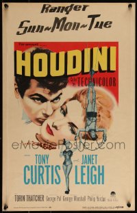 4b0083 HOUDINI WC 1953 Tony Curtis as the legendary magician + his sexy assistant Janet Leigh!