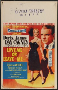 4b0096 LOVE ME OR LEAVE ME WC 1955 art of sexy Doris Day as famed Ruth Etting & James Cagney by Alix