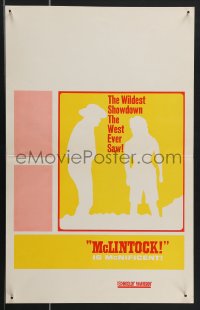 4b0099 McLINTOCK WC 1963 John Wayne, Maureen O'Hara, ultra rare printer's test without black ink!