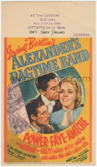 4b0161 ALEXANDER'S RAGTIME BAND mini WC 1938 Tyrone Power, Alice Faye & Ameche, Irving Berlin, rare!