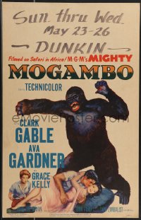 4b0102 MOGAMBO WC 1953 Clark Gable, Grace Kelly & Ava Gardner in Africa, great art with giant ape!