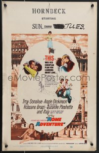 4b0115 ROME ADVENTURE WC 1962 Troy Donahue, Suzanne Pleshette & Angie Dickinson in Italy!