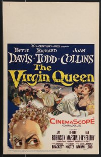 4b0136 VIRGIN QUEEN WC 1955 Bette Davis, sexy Joan Collins & swashbuckler Richard Todd, rare!